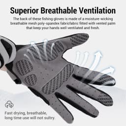 Noeby Fishing Gloves Non-slip Full Finger Outdoor Sun Protection Anti-UV Cycling Running Gloves Men Women Tackle