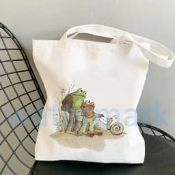 Anime Tote Bag Shopping Bags Side Bag for Ladies Gift Frog Canvas Tote Bag Toad Canvas Tote Bag Froggy Gallore Canvas Tote Bag