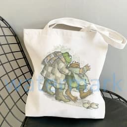 Anime Tote Bag Shopping Bags Side Bag for Ladies Gift Frog Canvas Tote Bag Toad Canvas Tote Bag Froggy Gallore Canvas Tote Bag