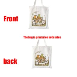 Anime Tote Bag Shopping Bags Side Bag for Ladies Gift Frog Canvas Tote Bag Toad Canvas Tote Bag Froggy Gallore Canvas Tote Bag
