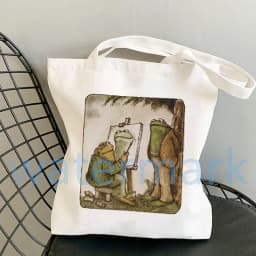 Anime Tote Bag Shopping Bags Side Bag for Ladies Gift Frog Canvas Tote Bag Toad Canvas Tote Bag Froggy Gallore Canvas Tote Bag