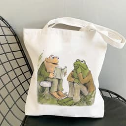 Anime Tote Bag Shopping Bags Side Bag for Ladies Gift Frog Canvas Tote Bag Toad Canvas Tote Bag Froggy Gallore Canvas Tote Bag