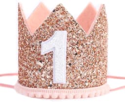 Pink One Birthday Crown Baby One Year Old Birthday Cheer First Birthday Rose Baby 1st Happy Birthday Party Decor Kids Girl Balon