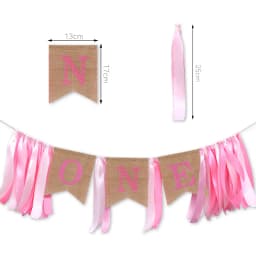 Pink One Birthday Crown Baby One Year Old Birthday Cheer First Birthday Rose Baby 1st Happy Birthday Party Decor Kids Girl Balon