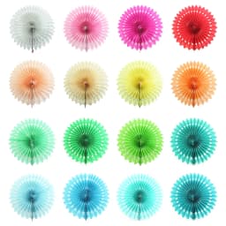 5pcs Color Tissue Paper Cut-Out Paper Fans Pinwheels Hanging Flower Paper Crafts for Wedding Party Birthday Decor Supplies