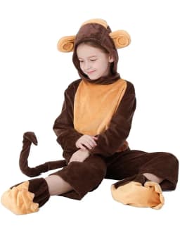 Kid Animal Monkey Onesize Pajamas Purim Boy Girl Cute Monkey Pyjamas Jumpsuit Halloween Book Week Monkey Cosplay Fancy Dress