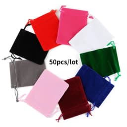 50Pc/lot 5x7/7x9/8x10/9x12cm Velvet Pouches Lint Bag Flannelette Jewlery Sachet Charpie Motarium Cotton Flannel Packing Gift Bag