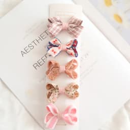 5Pcs/Lot Children's Headwear Baby Hair Accessories Clip Bows For Girls All Cloth Hairpin
