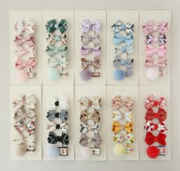 5Pcs/Lot Children's Headwear Baby Hair Accessories Clip Bows For Girls All Cloth Hairpin