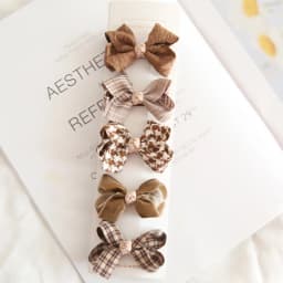 5Pcs/Lot Children's Headwear Baby Hair Accessories Clip Bows For Girls All Cloth Hairpin
