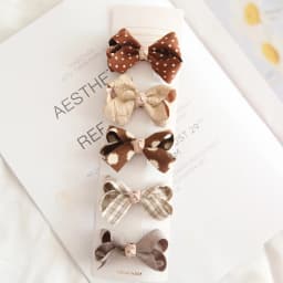 5Pcs/Lot Children's Headwear Baby Hair Accessories Clip Bows For Girls All Cloth Hairpin