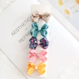 5Pcs/Lot Children's Headwear Baby Hair Accessories Clip Bows For Girls All Cloth Hairpin
