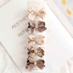 5Pcs/Lot Children's Headwear Baby Hair Accessories Clip Bows For Girls All Cloth Hairpin