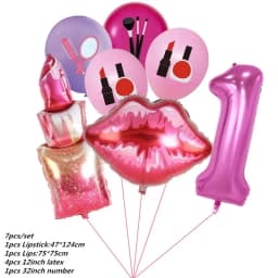 1set Lipstick Bridal Shower Foil Latex Balloons Kiss Me Mouth Wedding Helium Balls Spa Party Decorations Adult Air Globo Toys