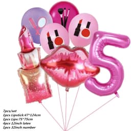 1set Lipstick Bridal Shower Foil Latex Balloons Kiss Me Mouth Wedding Helium Balls Spa Party Decorations Adult Air Globo Toys