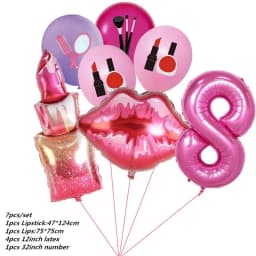 1set Lipstick Bridal Shower Foil Latex Balloons Kiss Me Mouth Wedding Helium Balls Spa Party Decorations Adult Air Globo Toys