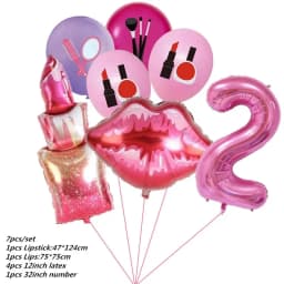 1set Lipstick Bridal Shower Foil Latex Balloons Kiss Me Mouth Wedding Helium Balls Spa Party Decorations Adult Air Globo Toys