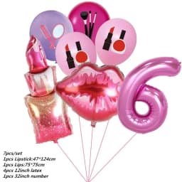 1set Lipstick Bridal Shower Foil Latex Balloons Kiss Me Mouth Wedding Helium Balls Spa Party Decorations Adult Air Globo Toys