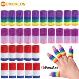 GOMOREON 10Pcs/Set Sports Finger Sleeves Arthritis Support Elastic Finger Guard Outdoor Volleyball Basketball Finger Protection