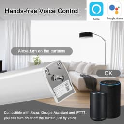 Tuya Smart WiFi Electric Curtain Motor, Timing APP, Remote Control for Alice, Alexa, Google Home