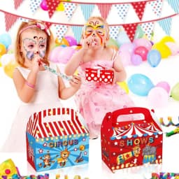 4/24Pcs Circus Carnival Animals Candy Box Gift Bag Boy Kids Baby Shower Birthday Wedding Party Supplies Gift Box Decoration