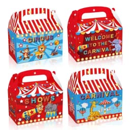 4/24Pcs Circus Carnival Animals Candy Box Gift Bag Boy Kids Baby Shower Birthday Wedding Party Supplies Gift Box Decoration