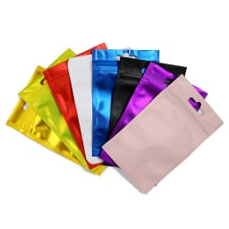 20-50pcs Matte Zip Lock Plastic Bag Aluminum Foil Hologram Food Pouch Small Water Proof Zipper Reclosable Pouches Gift Packaging