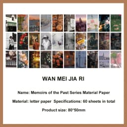 JIANWU 60 Sheets Vintage Literature Art Memo Pad DIY Scrapbooking Journal Background Decoration Material Notes Paper Stationery