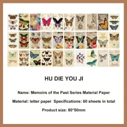 JIANWU 60 Sheets Vintage Literature Art Memo Pad DIY Scrapbooking Journal Background Decoration Material Notes Paper Stationery