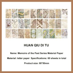 JIANWU 60 Sheets Vintage Literature Art Memo Pad DIY Scrapbooking Journal Background Decoration Material Notes Paper Stationery