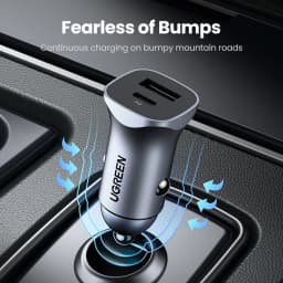 UGREEN 30W Car Charger Dual Port QC 4.0 3.0 Fast Charging For iPhone 14 13 12 Xiaomi Huawei Samsung Supercharge Type C Charger