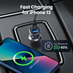 UGREEN 30W Car Charger Dual Port QC 4.0 3.0 Fast Charging For iPhone 14 13 12 Xiaomi Huawei Samsung Supercharge Type C Charger