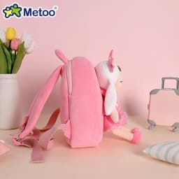 Plush Backpack Little Kid Preschool Ages 1-5 Backpack with Detachable Doll Boys Girls Toddler Backpack Metoo Rabbit Doll