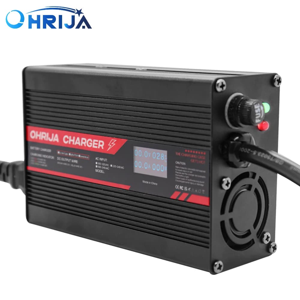 24V 10A Charger Smart Aluminum Case Is Suitable For 2S 24V LCD Dispay Lead Acid Battery OLED Display Fast Charger OHRIJA