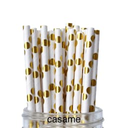 25pcs Metallic Gold heart star Foil Stripe Paper Straws Silver chevron Wedding Party Decor
