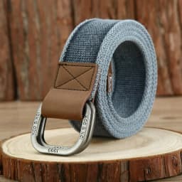 Tactical Double Ring Buckle Canvas Belt for Men Fashion Casual Simple All-match Jeans Accessories Outdoor Sports Youth Waistband