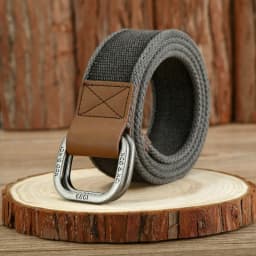 Tactical Double Ring Buckle Canvas Belt for Men Fashion Casual Simple All-match Jeans Accessories Outdoor Sports Youth Waistband