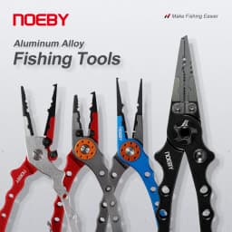 NOEBY Stainless Steel Fishing Pliers Multifunctional Split Ring Remove Hooks Tool Cutting Line Pliers for Sea Fishing Tackles