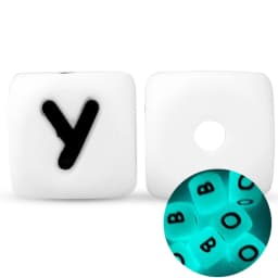 50Pcs 12mm Glow In the Dark English Alphabet Letter Beads Luminous Silicone Letters Beads for Baby Teething Chew Toy Shower Gift