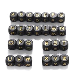 50Pcs 12mm Glow In the Dark English Alphabet Letter Beads Luminous Silicone Letters Beads for Baby Teething Chew Toy Shower Gift