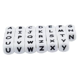 50Pcs 12mm Glow In the Dark English Alphabet Letter Beads Luminous Silicone Letters Beads for Baby Teething Chew Toy Shower Gift