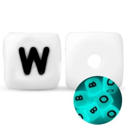 50Pcs 12mm Glow In the Dark English Alphabet Letter Beads Luminous Silicone Letters Beads for Baby Teething Chew Toy Shower Gift