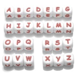 50Pcs 12mm Glow In the Dark English Alphabet Letter Beads Luminous Silicone Letters Beads for Baby Teething Chew Toy Shower Gift