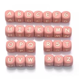 50Pcs 12mm Glow In the Dark English Alphabet Letter Beads Luminous Silicone Letters Beads for Baby Teething Chew Toy Shower Gift