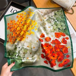 2025 Fashion 100% Real Silk Scarf 53cm Square Bandelet Women's Silk Temperament Small Scarf Neck Decorative Wrap Printed Scarves
