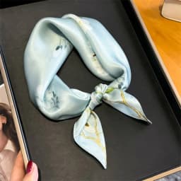2025 Fashion 100% Real Silk Scarf 53cm Square Bandelet Women's Silk Temperament Small Scarf Neck Decorative Wrap Printed Scarves