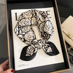 2025 Fashion 100% Real Silk Scarf 53cm Square Bandelet Women's Silk Temperament Small Scarf Neck Decorative Wrap Printed Scarves
