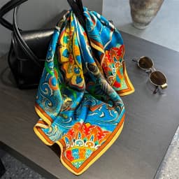 2025 Fashion 100% Real Silk Scarf 53cm Square Bandelet Women's Silk Temperament Small Scarf Neck Decorative Wrap Printed Scarves