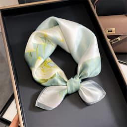 2025 Fashion 100% Real Silk Scarf 53cm Square Bandelet Women's Silk Temperament Small Scarf Neck Decorative Wrap Printed Scarves