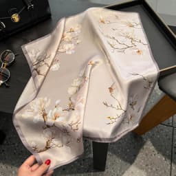 2025 Fashion 100% Real Silk Scarf 53cm Square Bandelet Women's Silk Temperament Small Scarf Neck Decorative Wrap Printed Scarves